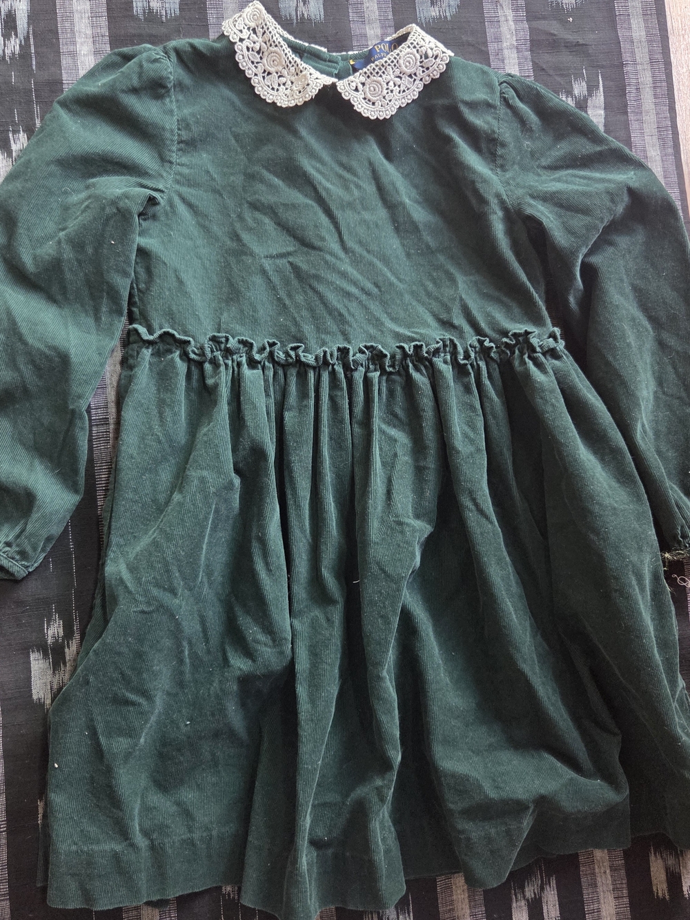 Polo Ralph Lauren Girls Green Lace Collar Dress